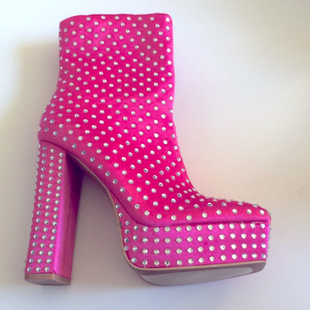 New Glam Pink Rhinestone Boots - Picture 6 of 6